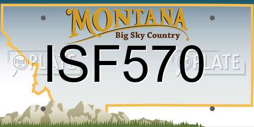 ISF570 Montana License Plate