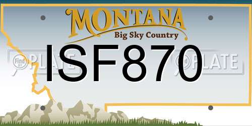 ISF870 Montana License Plate