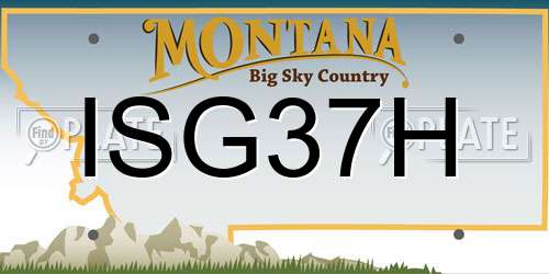 ISG37H Montana License Plate