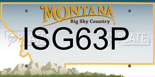 ISG63P Montana License Plate