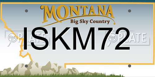 ISKM72 Montana License Plate