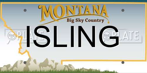ISLING Montana License Plate