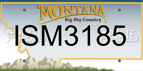 ISM3185 Montana License Plate