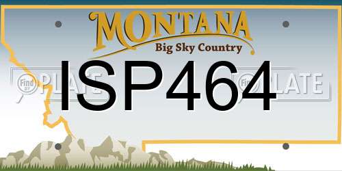 ISP464 Montana License Plate