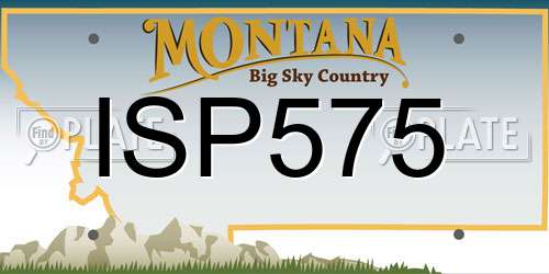 ISP575 Montana License Plate