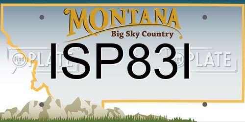 ISP83I Montana License Plate