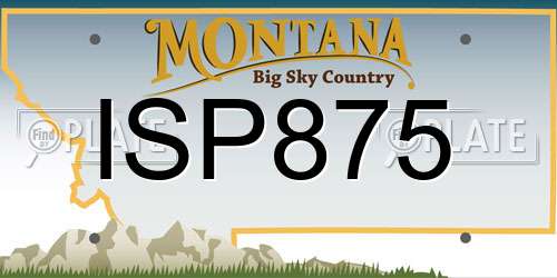 ISP875 Montana License Plate