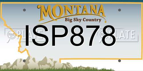 ISP878 Montana License Plate