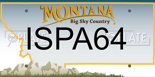 ISPA64 Montana License Plate