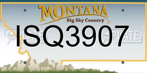 ISQ3907 Montana License Plate