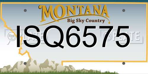 ISQ6575 Montana License Plate