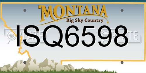 ISQ6598 Montana License Plate