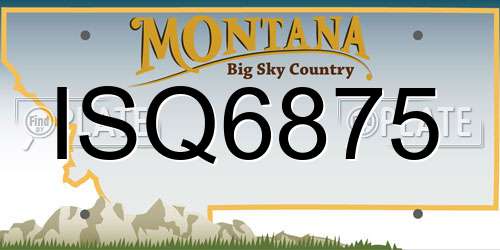ISQ6875 Montana License Plate