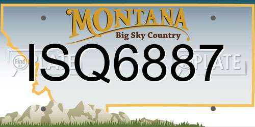 ISQ6887 Montana License Plate