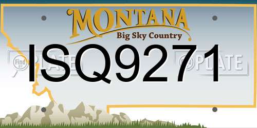 ISQ9271 Montana License Plate