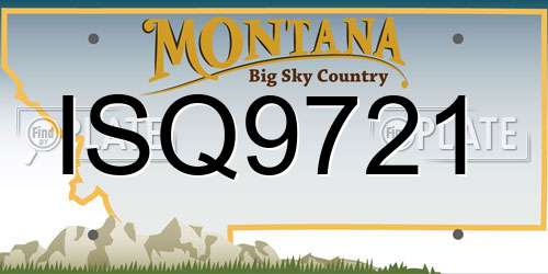 ISQ9721 Montana License Plate