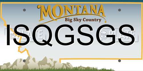 ISQGSGS Montana License Plate