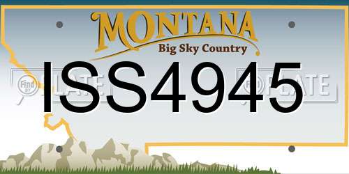 ISS4945 Montana License Plate