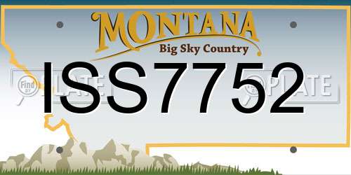 ISS7752 Montana License Plate
