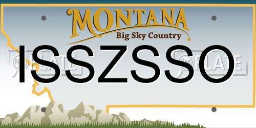 ISSZSSO Montana License Plate