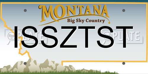 ISSZTST Montana License Plate