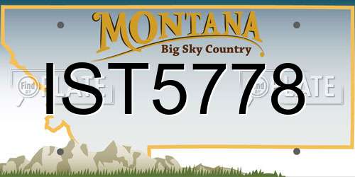 IST5778 Montana License Plate