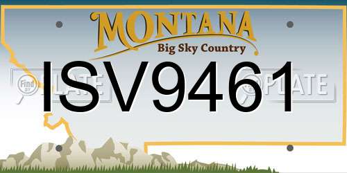 ISV9461 Montana License Plate