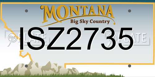 ISZ2735 Montana License Plate