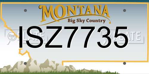 ISZ7735 Montana License Plate