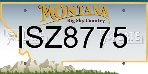 ISZ8775 Montana License Plate