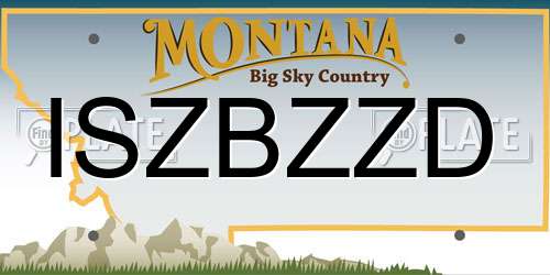 ISZBZZD Montana License Plate