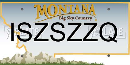 ISZSZZQ Montana License Plate