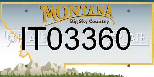IT03360 Montana License Plate