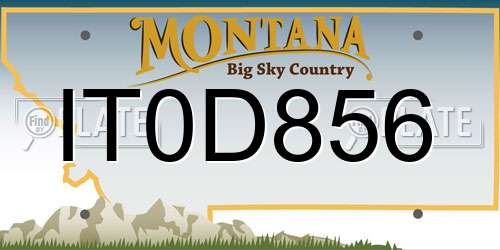 IT0D856 Montana License Plate