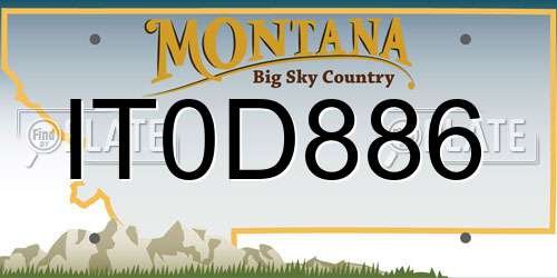 IT0D886 Montana License Plate