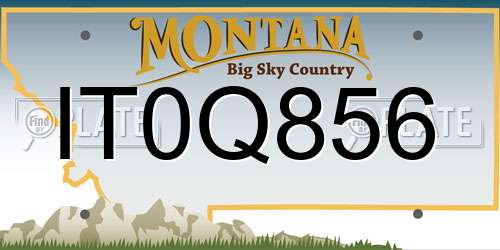 IT0Q856 Montana License Plate