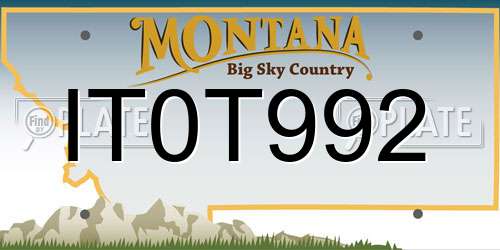 IT0T992 Montana License Plate