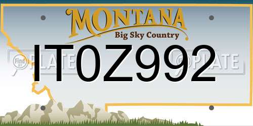 IT0Z992 Montana License Plate