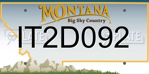 IT2D092 Montana License Plate