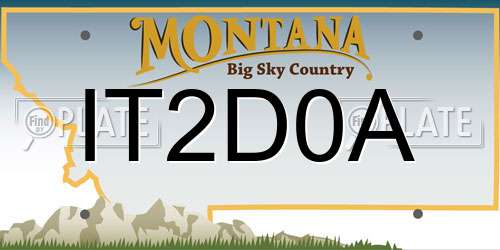 IT2D0A Montana License Plate