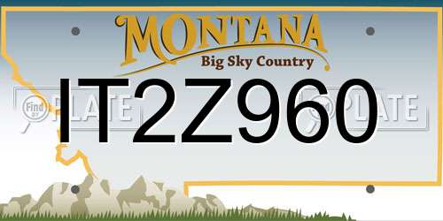 IT2Z960 Montana License Plate