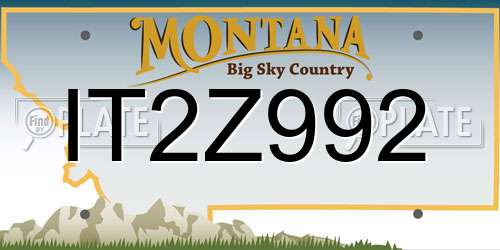 IT2Z992 Montana License Plate