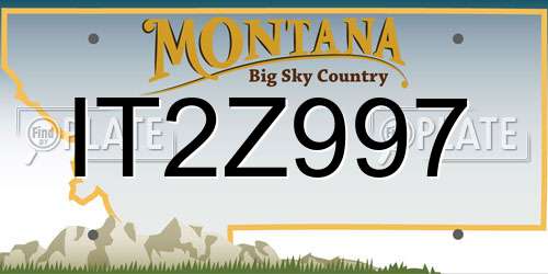 IT2Z997 Montana License Plate