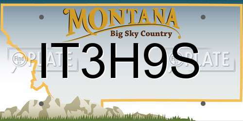 IT3H9S Montana License Plate