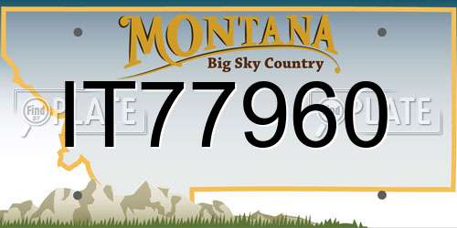 IT77960 Montana License Plate
