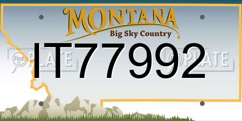 IT77992 Montana License Plate