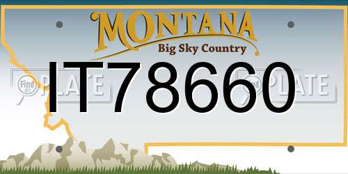 IT78660 Montana License Plate