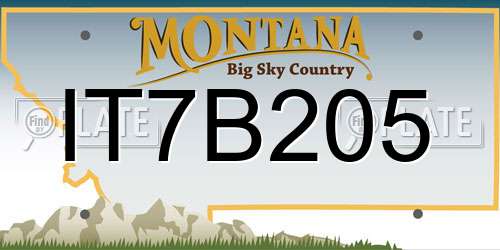 IT7B205 Montana License Plate