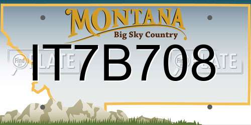 IT7B708 Montana License Plate