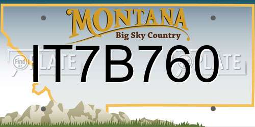 IT7B760 Montana License Plate